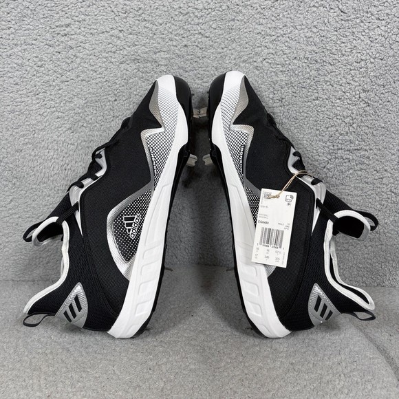 Adidas Icon 6 Mens Size 17 Metal Baseball Cleats Black White EG6488 - Picture 6 of 9